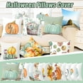 thumbnail image 3 of Matoen Halloween Pillow Covers - Fall Pumpkin Throw Pillow Covers, 18 x 18 Inch Cotton Pillow Cover Halloween Farmhouse Cushion Case for Sofa Couch Patio Outdoor Home Decor, 3 of 3