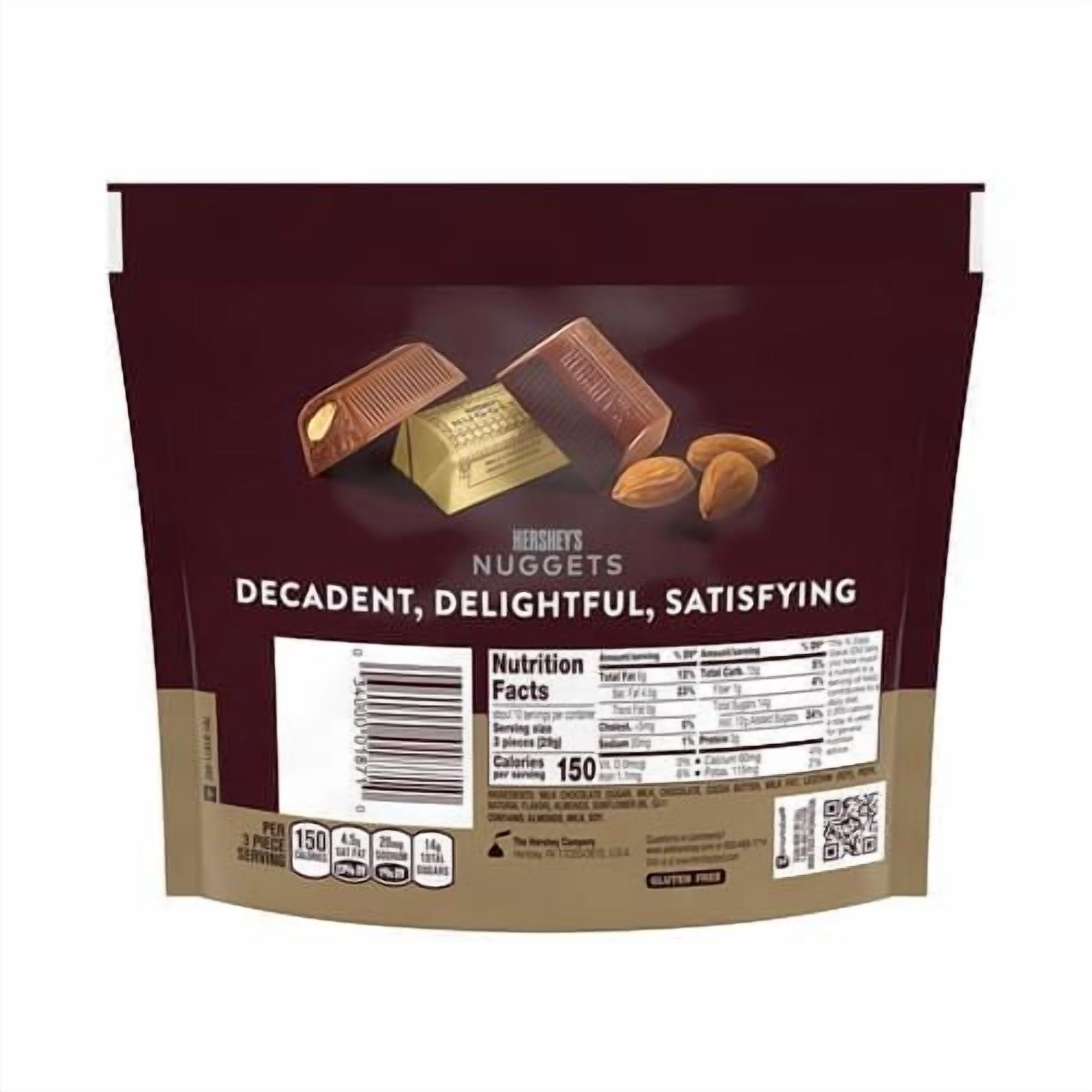 Hersheys Nuggets Milk Chocolate With Almonds Candy Share Pack, 10.1 Oz - Pack Of 2 & Lotus Biscoff Cookie - 0.2 Oz - 1 ct
