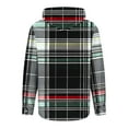 thumbnail image 4 of Atogsazn Mens Casual Plaid Shirts Button Down Long Sleeve Hooded Shirt Tunic Tops with Pocket Outerwear Black L Fashion, 4 of 5