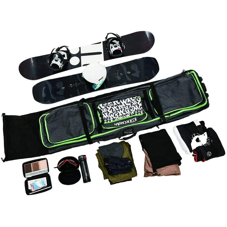 DashingNoah Rolling Snowboard Bag with Wheel, 155cm-165cm Padded Waterproof Ski  Bags for Air Travel, Fits Single Ski & Skis with 3 Separation Storage,  Unisex Adjustable Length, Pink 