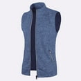 thumbnail image 3 of hopeusnice Men's Fleece Vest Lightweight Outdoor Sports Full Zip Stand Collar Sleeveless Knitted Waistcoat with Pockets Navy L, 3 of 5