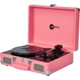 thumbnail image 2 of Arkrocket Curiosity Suitcase Bluetooth Turntable Vintage 3-Speed Record Player with Built-in Speakers Upgraded Turntable Audio Sound (Neon Pink), 2 of 5