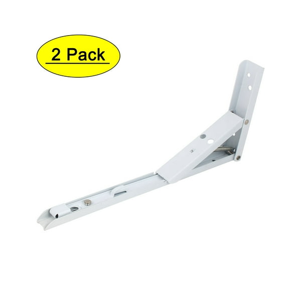 90 Degree Spring Loaded Folding Support Shelf Bracket 12" Length 2pcs
