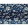 thumbnail image 4 of oneOone Velvet Blue Fabric Leaves & Flower Floral Craft Projects Decor Fabric Printed By The Yard 58 Inch Wide, 4 of 5
