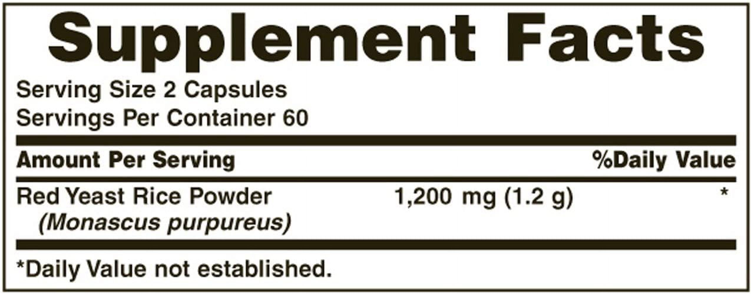 Nature's Bounty Red Yeast Rice 600mg 120 Capsules (Pack of 3)