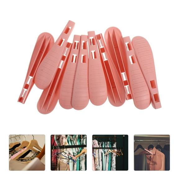OULII 40pcs Non-Slip Shoulder Support Plastic Hanger Shoulder Pads Pink