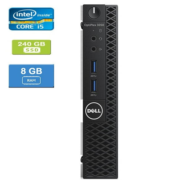 Refurbished: Dell 3050 MICRO Intel Core i5-6500T 2.50 GHz, 8GB, 240GB SSD, Win 10 Pro