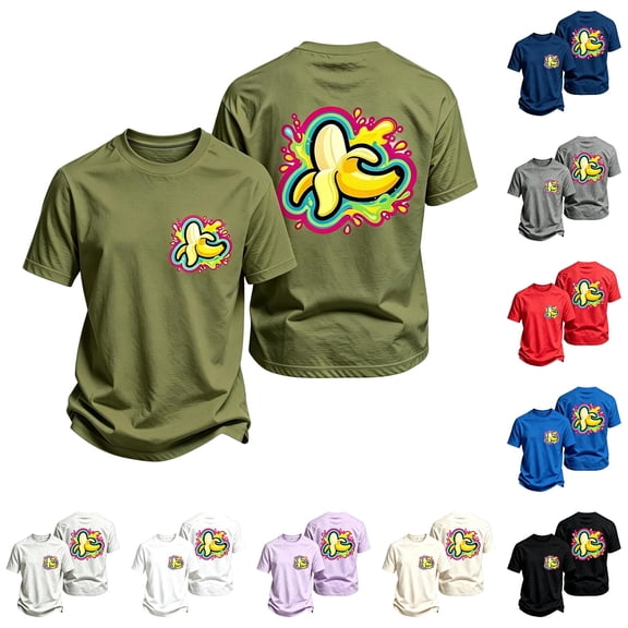 WERYOUNG Boys Graphic Tee With Cartoon Banana Print Short Sleeve Crewneck T Shirts Toddler Kids Loose Fit Fashionable T-Shirts Versatile Top 2-3 Years