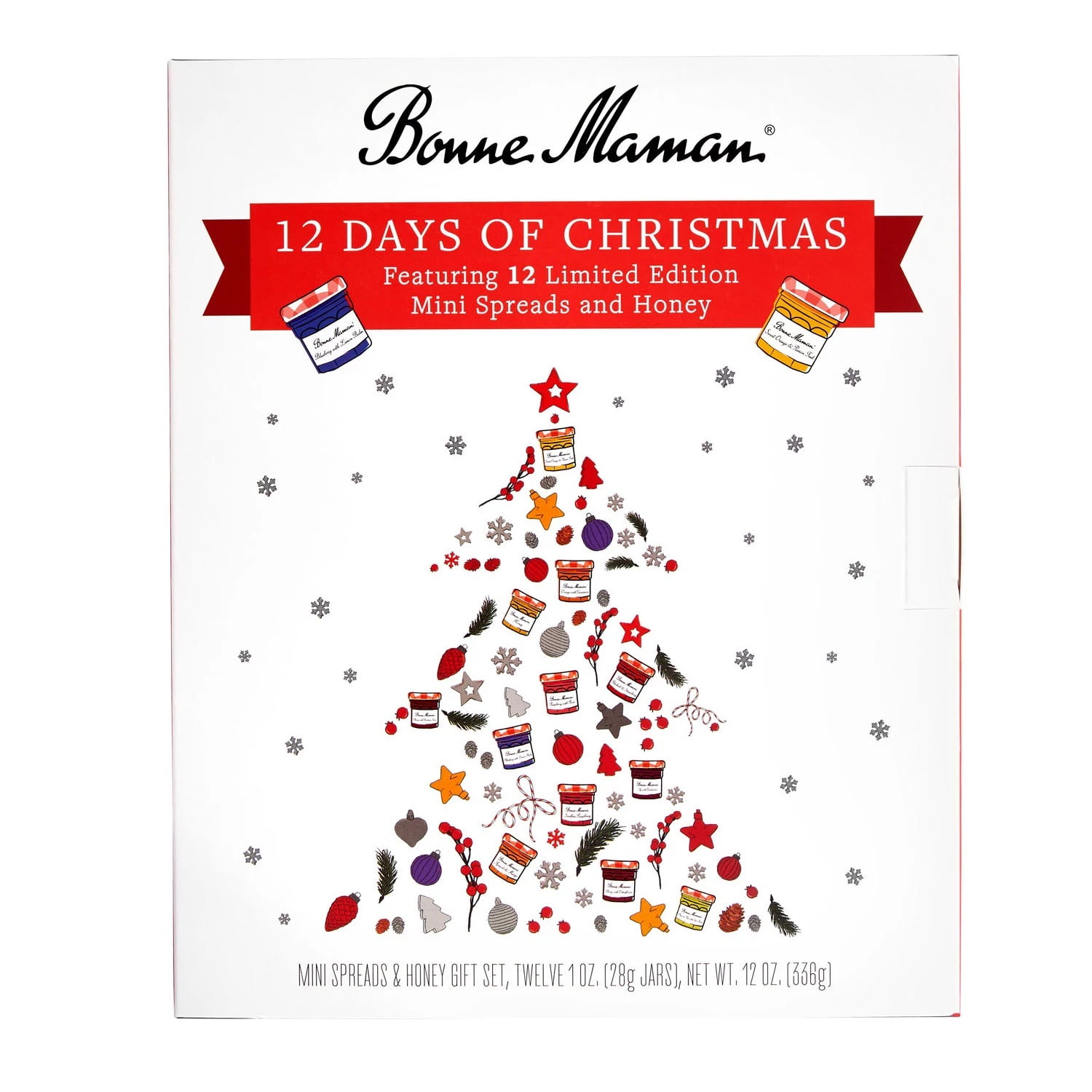 Bonne Maman 12 Days of Christmas Gift Set, 1 Ounce Jars (Pack of 12