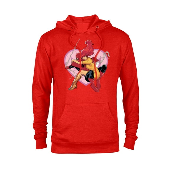 Marvel Spider-Man & Mary Jane Variant Cover Valentine's Day - Pullover Hoodie for Adults – Customized-Red Heather
