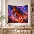 thumbnail image 5 of Lava Dinosaur in Volcanic Wasteland, Dramatic Fantasy Style for Dinosaur Lovers, Prehistoric Wall Decor, Housewarming Gift, Tapestry Wall Hanging for Bedroom and Gaming Room, 5 of 7