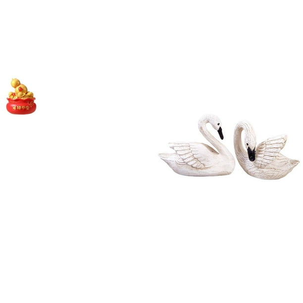 Escultura de escritorio,Estatua de la Cuenca del Tesoro,regalo de cumpleaños de Feng Shui,estatua de resina de cisne,Figuras de cisne,estatuas,decoración del hogar,fiesta de bodas,Escultura