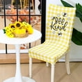 thumbnail image 6 of 6 Pcs Bee Stretch Dining Chair Covers Bee Dining Chair Cover Bee Party Favor Washable Yellow Summer Chair Covers Slipcovers Removable Dining Chair Protector for Bee Party Supplies Home Decor, 6 of 6