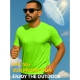 thumbnail image 3 of Mens High Visibility UPF50+ Lightweight Basic Gyming Run T-Shirt for Men Skyline Neon Green (S), 3 of 5
