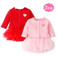 thumbnail image 3 of Kwasome Outfits For Girls New Born Outfit Babys Boys Knit Ribbed Solid Spring Winter Long Sleeve Cardigan Romper Dress Hat Clothes Set Summer Girls Clothes Red 0-3 Months, 3 of 4