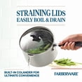 thumbnail image 3 of Farberware Cookstart DiamondMax Nonstick Straining Saucepan, Dishwasher Safe, 3 Quart, Silver, 3 of 3