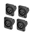 thumbnail image 1 of Conector de panel hembra XLR de 3 pines de Bargains Únicos para adaptador convertidor de jack de altavoz de audio, 4 piezas, 1 of 3