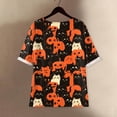 thumbnail image 5 of Godom Halloween Shirts for Women Ghost Graphic Button Oversized T Shirt Short Sleeve Tees Tops, 5 of 7