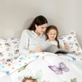 thumbnail image 4 of Manfei Magic Elf Full Size Comforter Sets,Dreamy Fairy Tale World Bedding Comforter Set,Purple Beauty Butterfly Bedding Sets For Girls,Breathable Home Decor Reversible,3pcs, 4 of 7