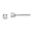 thumbnail image 1 of 14k White Gold 3mm Topaz Stud Earrings Birthstone April Gemstone, 1 of 7