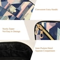 thumbnail image 5 of FORMRS Makeup Bag Travel Cosmetic Organizer for Women Fold Flat Zipper Pouch with Handle, Pink Stripes, 5 of 8