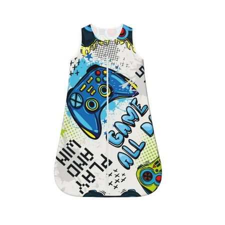 

Fotbe Game All Day Pattern Sleep Sack - Baby Wearable Blanket with Zipper Extra Soft Cotton Sleeveless Sleeping Bag for Infants-X-Large
