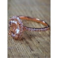 thumbnail image 2 of 1.50 Carat Peach Pink Morganite (Round cut Morganite) and Diamond Halo Engagement Ring in 10k Rose Gold, 2 of 2
