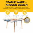 thumbnail image 4 of Orange Blue Starfish Coastal Table Cloths for 5 Foot Rectangle Tables, Summer Beach Eucalyptus Rustic Patio Waterproof Elastic Fitted Tablecloths, Washable Rectangular Table Cover for Camping, 4 of 8