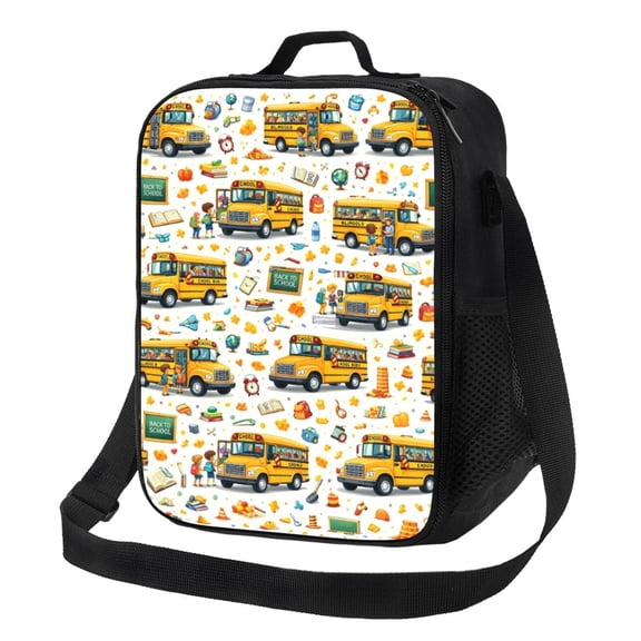 Bus Lunch Bag Insulated Thermal Lunch Box with Shoulder Strap & Handle for Women and Men
