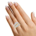 thumbnail image 6 of AFFY 1.90Ct Round Cut Lab Created Moissanite Diamond Double Row Solitaire Enhancer Guard Ring in 14K Yellow Gold over Sterling Silver-8.5, 6 of 6