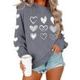 thumbnail image 3 of Fnooota Women Valentine's Day Sweatshirts, Crew Neck Pullover Casual Graphic Long Sleeve Tops Gray Size XS, 3 of 3