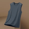 thumbnail image 5 of GUZOM Mens Gray Sleeveless Tank Top Moisture Wicking Quick Dry Gym Workout Muscle Shirt Breathable Nylon Spandex Big and Tall 5XL Reflective,Size XL, 5 of 8