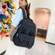 thumbnail image 3 of Conjunto de mochila Conjunto de mochila de conejo de 3 piezas Mochila de estudiante Oxford con bolso y bolsa para bolígrafo (negro), 3 of 5