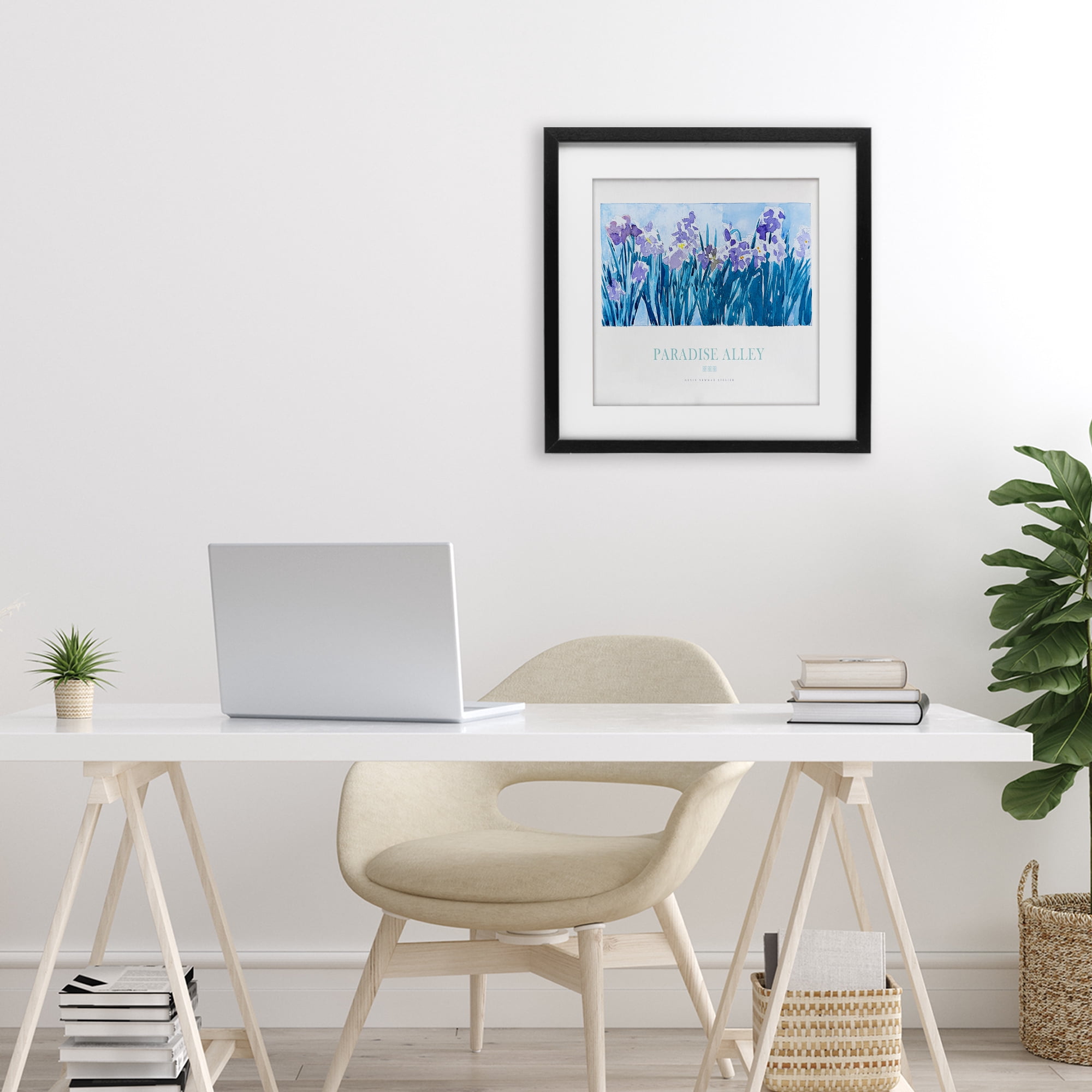 Stupell Industries Paradise Alley Purple Irises Black Framed Print Under Glass, design by Jadei Graphics