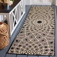 thumbnail image 3 of SAFAVIEH Courtyard Thane Nautical Indoor/Outdoor Runner Rug, 2'3" x 8', Black/Beige, 3 of 12