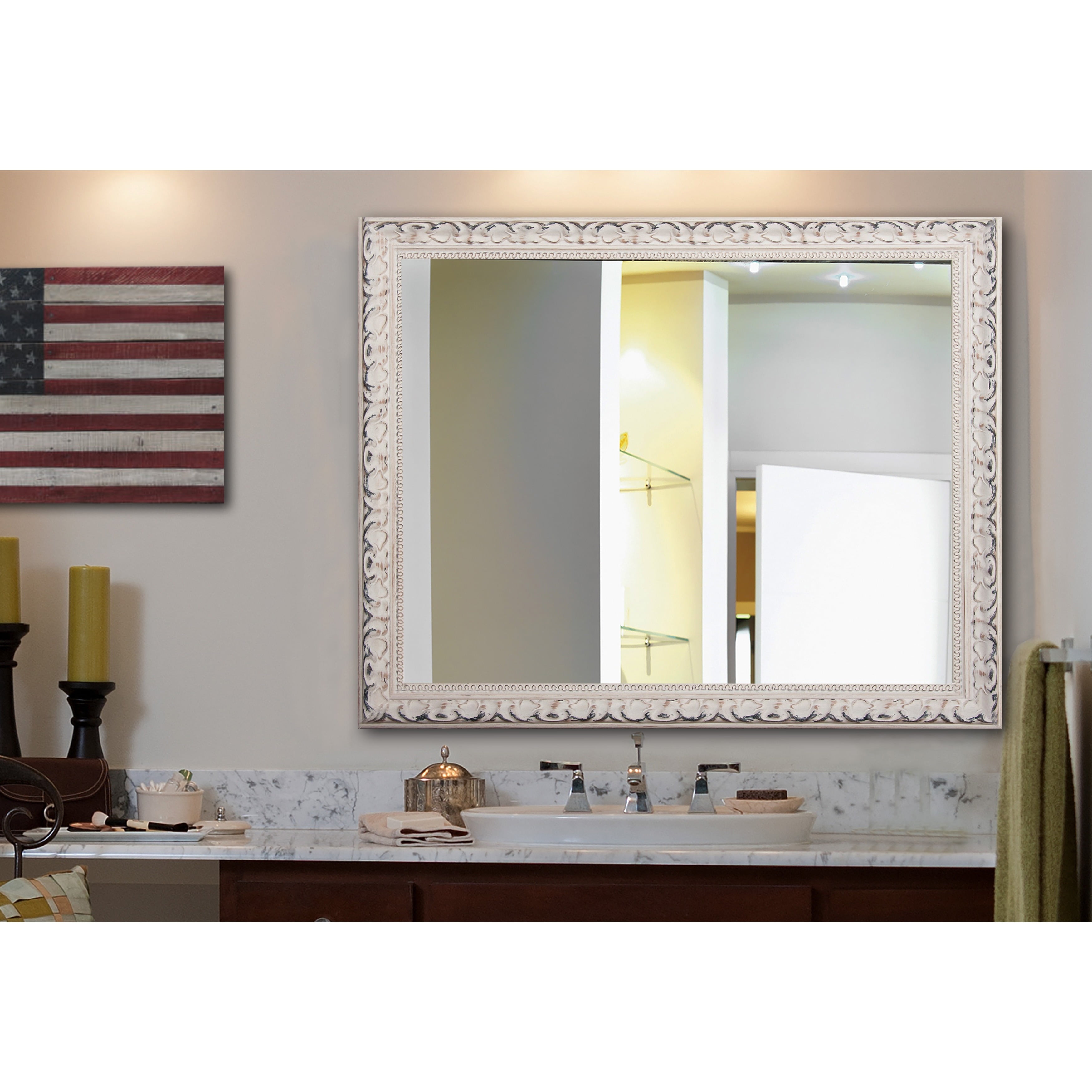 Rayne Mirrors Victorian White Wall Mirror