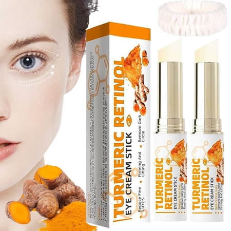 Lumibalm for Under Eye Bags, Lumistick for Eye Bags, Turmeric Retinol Eye Cream Stick, Lumibalm Eye Bags, Lumibalm Eye Serum, Eye Cream for Puffiness and Bags Under Eyes, Anti Aging (2PCS)