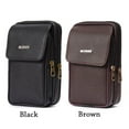 thumbnail image 2 of Casual Travel Sport Phone Pouch Bum Belt Pack Small Waist Bag PU Leather BROWN, 2 of 8