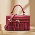 thumbnail image 4 of Elegante Bolso Cruzado Cuerpo Hombro para Mujeres Cuadrado () Rojo, 4 of 9