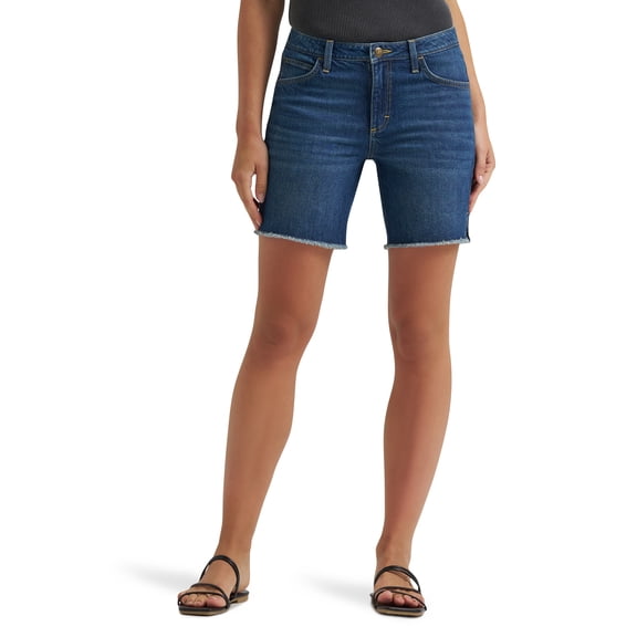 Lee® Women's Denim Side Slit Short with Frayed Hem, Sizes 2-30