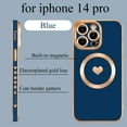 thumbnail image 2 of Magnetic Case for iPhone 14 Pro Case for Women Men [ Compatible with MagSafe ], Cute Love Heart Soft Back Cover Raised Full Camera Lens Protection Phone Case (6.1") - Blue, 2 of 12