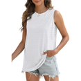 thumbnail image 4 of YATELLE Womens Tank Tops Eyelet Loose Casual Summer Tops Crew Neck Basic Sleeveless Shirts Trendy 2025, 4 of 6