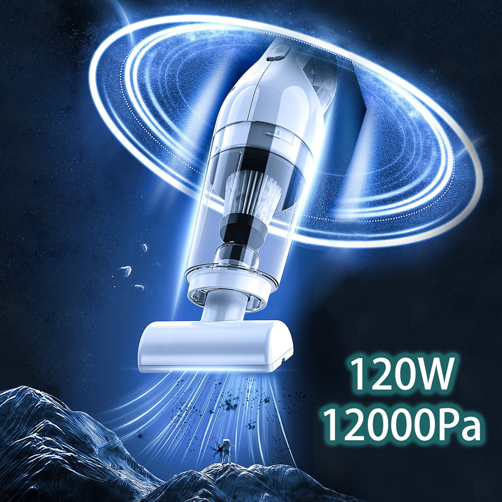 Car Vacuum Cleaner Wireless Handheld Vacuum Cleaner 12000Pa/120W Suction, Car Vacuum Cleaner High Power, Hand Vacuum Wet and Dry Cleaning Portable Vacuum Cleaner for Car Kit with Metal HEPA Filter