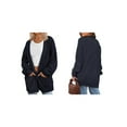 thumbnail image 3 of Womens Oversized Cardigan Soft Knit Cardigan Sweater with Pockets Navy Blue L, 3 of 6