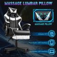 thumbnail image 3 of Huracan PU Leather Gaming Chair with Footrest & Lumbar, Adjustable Armrests/Headrest Computer Gamer Chair for Adults, Office/Game/Home,White, 3 of 7