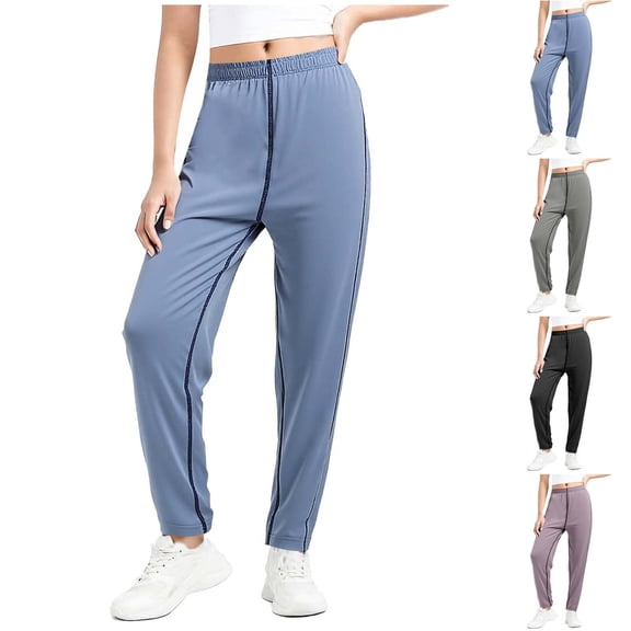 Bovxnpu Girls Casual Jogger Pants Solid Ice Silk Summer Leggings Yoga Sun Pants Pants