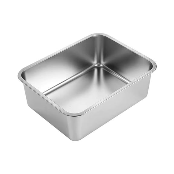 AOOOWER Cats Litter Box Stainless Steel High Side Height Smooth Surfaces Metal Pans