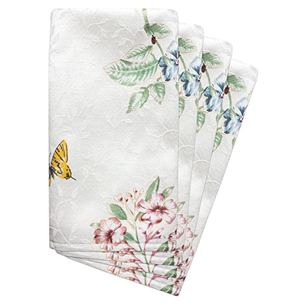 Lenox Butterfly Meadow Jacquard Damask Napkins (Set Of 4) 19x19"
