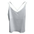 thumbnail image 5 of SHITINN 5 Way Bra Silk Camisole Women Womens Silk Satin Camisole Tank Tops V Neck Spaghetti Strap Blouses Back Sleeveless Shirt, 5 of 6