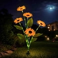 thumbnail image 5 of Akmoler Pathway Solar Lights Outdoor Waterproof, 2PCS Sunflower Solar Lights Outdoor Halloween Yard Decor for Garden, Patio, Lawn, Pathway, Walkway Sidewalk, 5 of 8